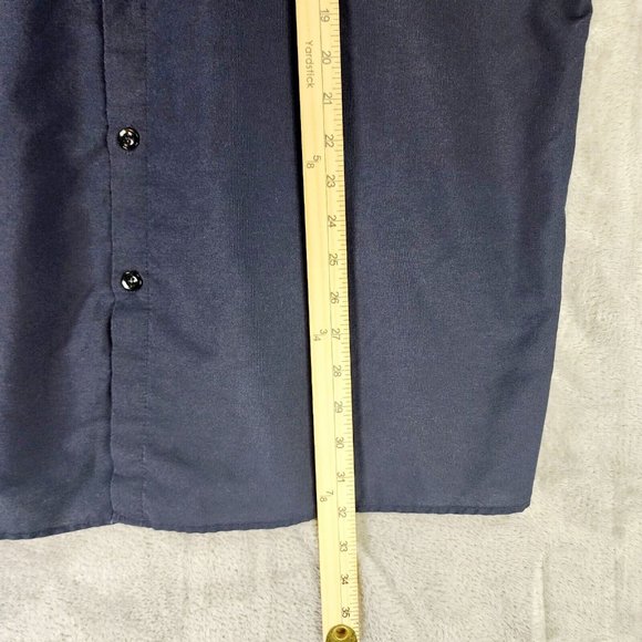 Red Kap Shirt Mens XLarge Blue Work Wear Nerd Power Patch Button up Short Sleeve - Picture 5 of 9